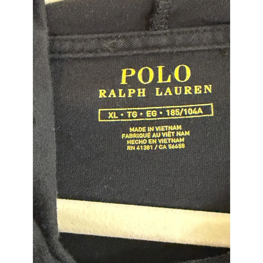Polo Ralph Lauren Hoodie Mens XL Black Red Pony Lightweight Long Sleeve Pullover